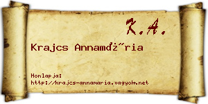 Krajcs Annamária névjegykártya